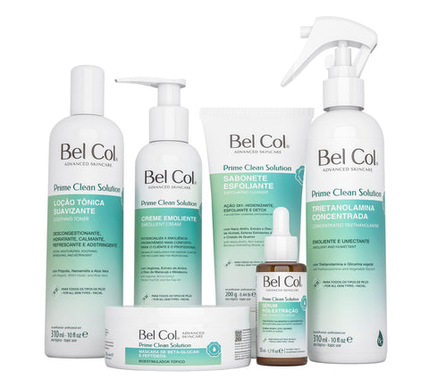 Kit Bel Col Prime Clean Solution – 6 produits pour nettoyage de peau professionnel